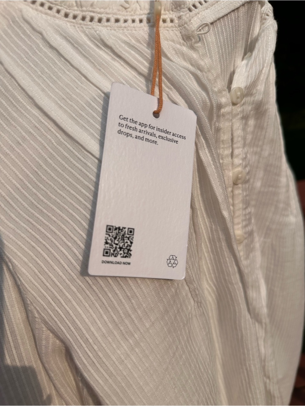 Quince Organic Textured Cotton Peasant Blouse NWT - Picture 10 of 11